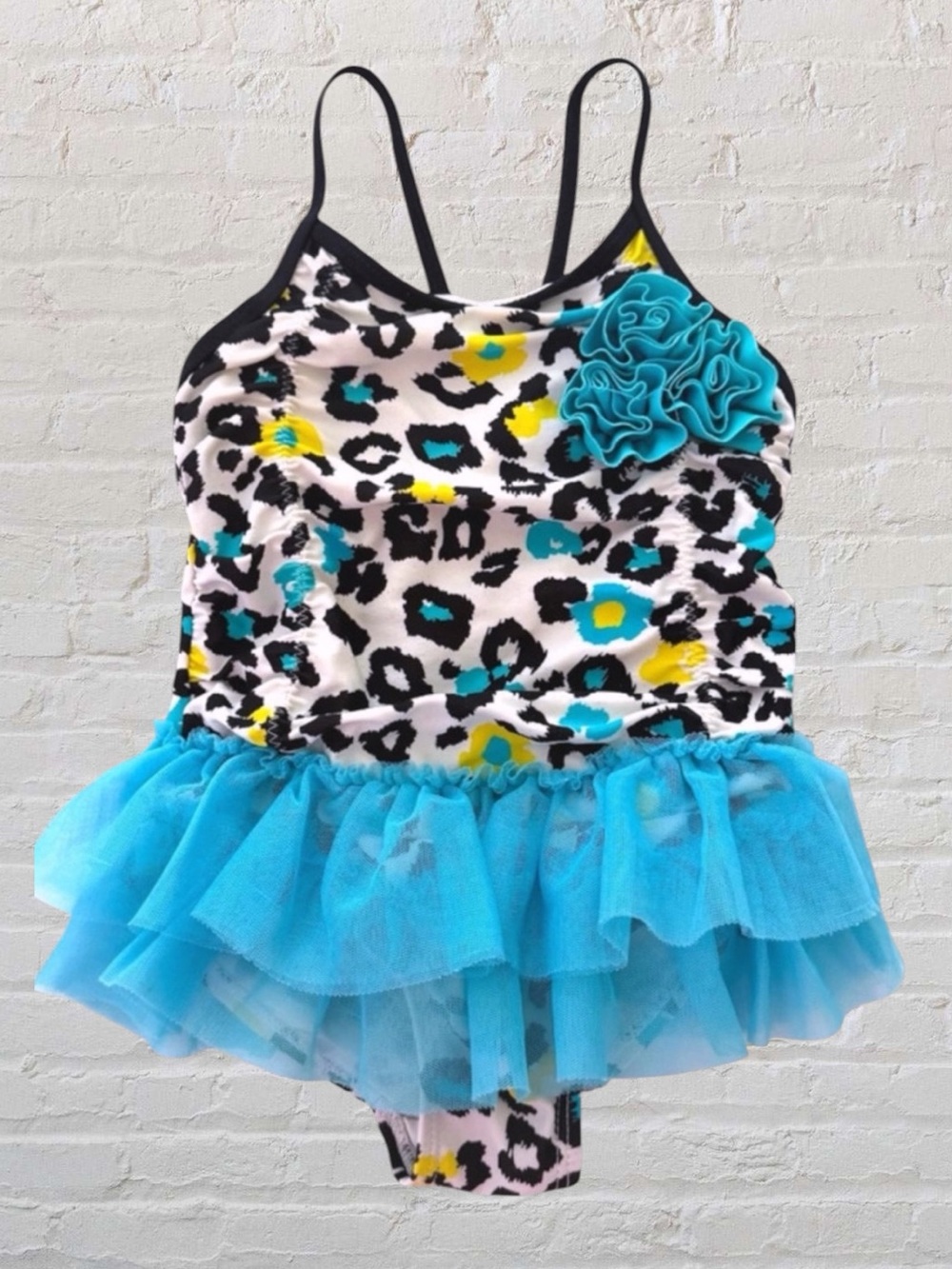 Koala Kids Toddler Girl’s Animal Cheetah Print 1PC Tutu Swimsuit, 3T
